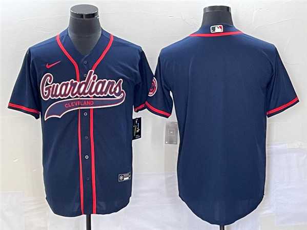 Mens Cleveland Guardians Blank Navy Cool Base Stitched Jersey->cleveland indians->MLB Jersey